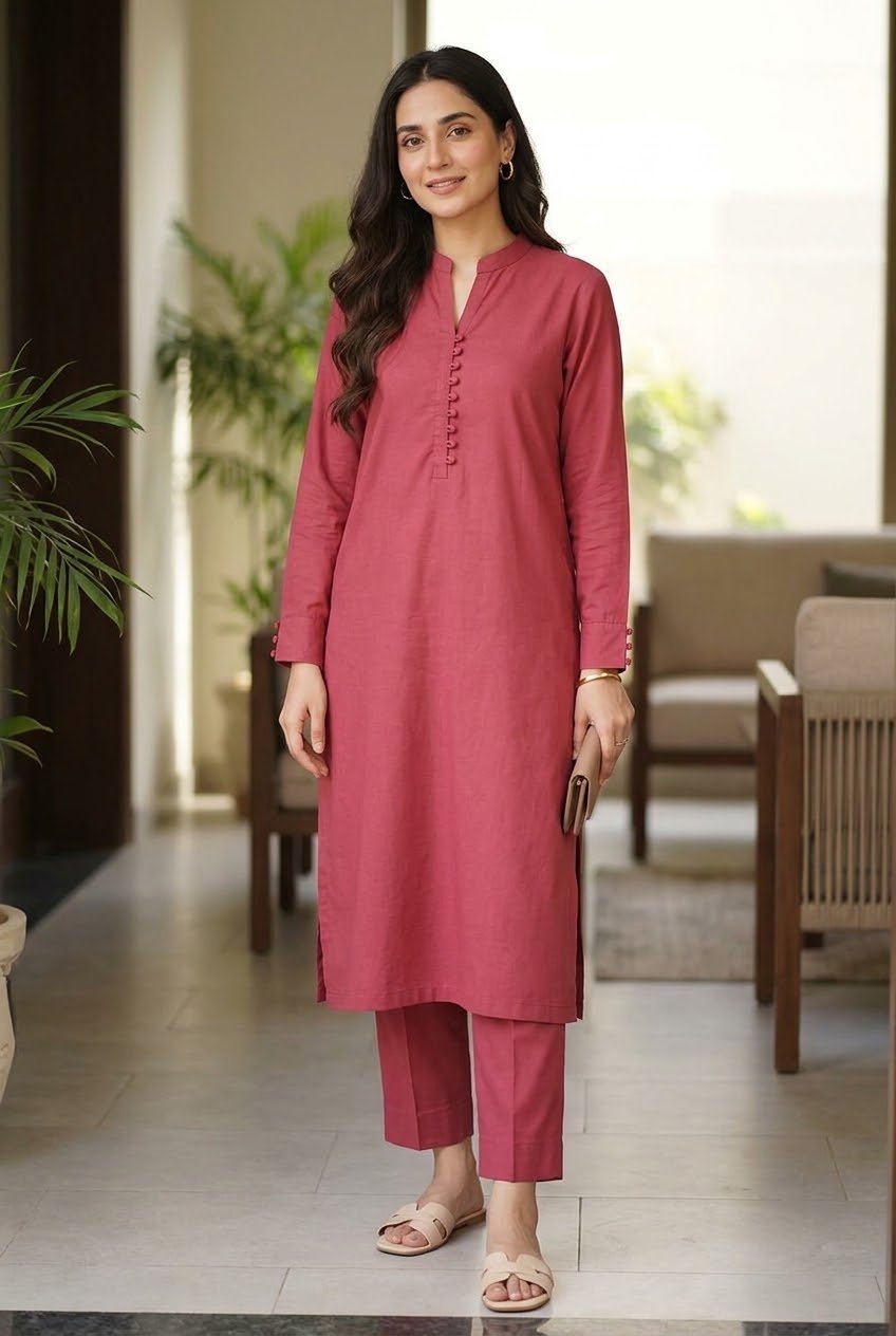 Dusty Rose Plain 2-Piece Suit